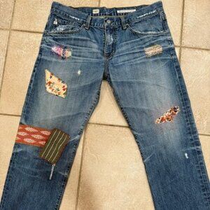 AG Adriano Goldschmied Jeans - Distressed Ex-Boyfriend Crop 31R